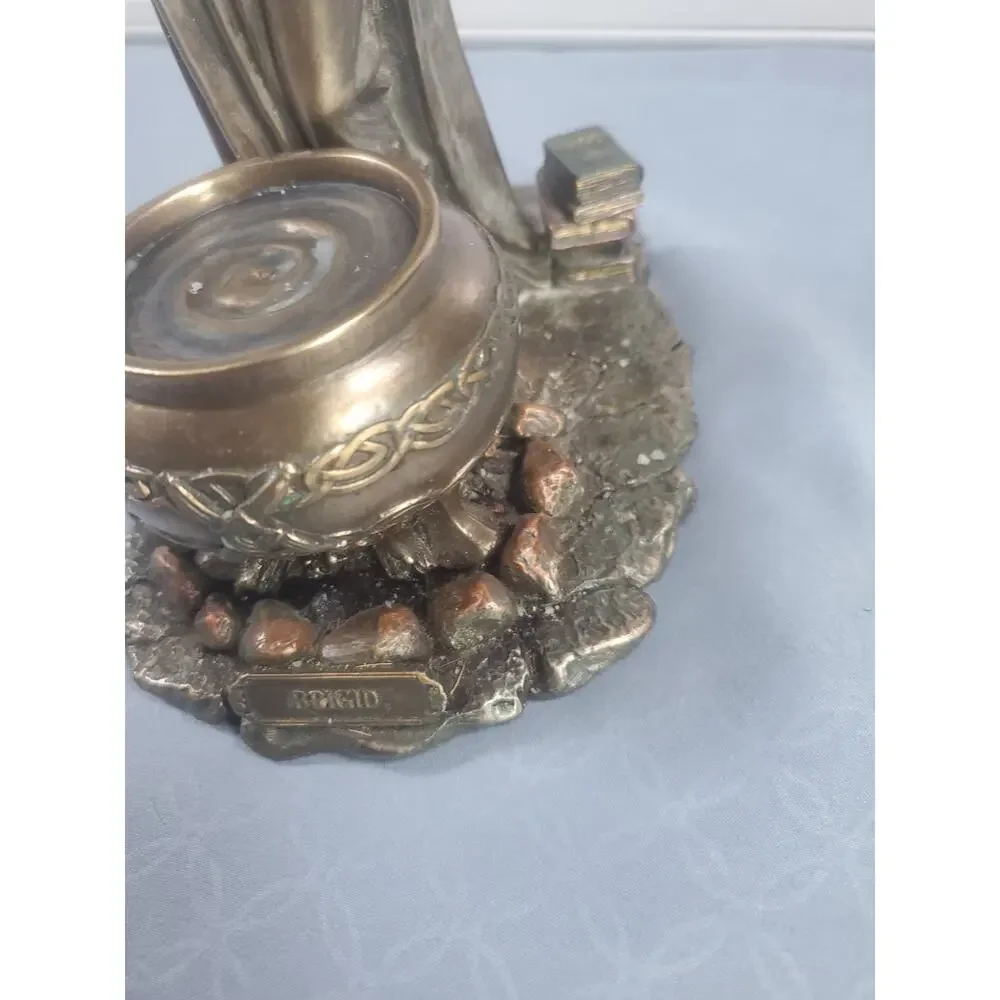 Brigid Goddess Statue: Cold Cast Bronze Finish, Hearth and Home Decor